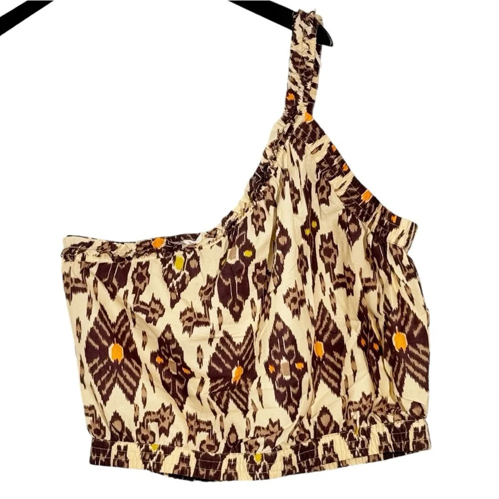NWT Bailey/44 Brown Aztec Print One Shoulder Top size L